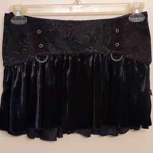 Tripp NYC Velvet Black Goth Skirt